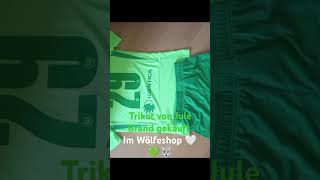 Grüße an Jule🤍💚🐺 Trikot im Wölfeshop mit Hose für 146€ gekauft [upl. by Nahseez]