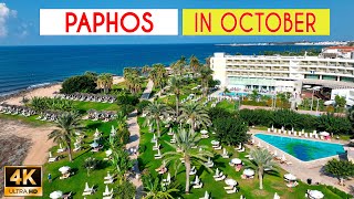 Paphos How Hotels and Beaches Look in October  Cyprus [upl. by Rabkin]