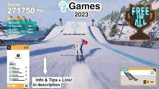 ✞ Games • Ski Trick • 271k pts with Armada Magic J Skiis from Free For All 2023 • Riders Republic [upl. by Bolt]