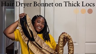 Hair Dryer Bonnet on Thick Locs amazon Finds locjourney [upl. by Marlie]