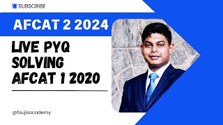 AFCAT 1 2020 Live PYQ Solving  Crack AFCAT 2 2024 Exam in 10 Days  AFCAT Solved PYQs afcat pyqs [upl. by Corene363]