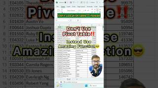 Dont use Pivot in Excel‼️Instead Use Amazing function excel exceltricks exceltutorial shorts [upl. by Ianahs]