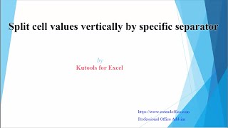 How to split cell values vertically in Excel [upl. by Chaddy277]