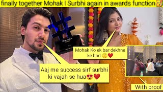 finally together Mohak Narang and Surbhi Rathore again in awards function🥳❤️dono ko mila awards [upl. by Hanzelin536]