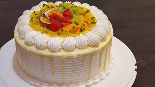 3 ДОНА ТУХУМДАН КАТТА БИСКВИТЛИ ШОХОНА ТОРТ Фруктовый торт How to make Fruits Fresh Cream Cake [upl. by Socem773]