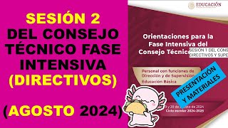 Soy Docente SESIÓN 2 DEL CONSEJO TÉCNICO FASE INTENSIVA DIRECTIVOS Y SUPERVISIÓN AGOSTO 2024 [upl. by Amilb]