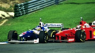 1997 European GP Jerez  SchumacherVilleneuve crash [upl. by Ennairod122]