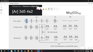 Mn2CO10 Hybridization and structure  Binuclear carbonyl hybridization structure  Mn2CO10 [upl. by Mercy]