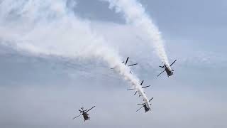 Marina beach Air show 2024 Sarang helicopters formation [upl. by Lerud623]