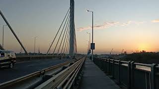 8 LANE DUAL CARRIAGE WAY IN DAR ES SALAAM EVENING WALK ACROSS NYERERE TOLL BRIDGE BEAUTIFUL SUNSET [upl. by Albur]