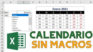 📅 Cómo HACER  INSERTAR un CALENDARIO PERPETUO y DINAMICO en EXCEL 👉 SIN MACROS  2023 [upl. by Fredenburg]