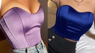 How to sew a bustier top  Bustier sewing tutorial [upl. by Drusi]