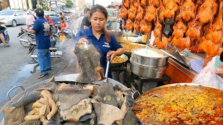 Best Cambodian Street Food  Braised Beef Honeycomb Grilled Ducks amp Spicy Boiled Octopus  Yummy [upl. by Yelir]