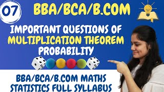 How to solve questions of MultiplicationTheoremProbabilityBBABCABCOMDream Maths [upl. by Ansilme]