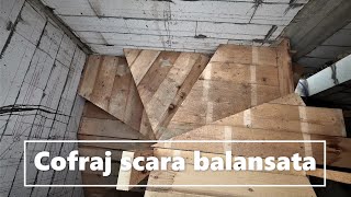 Cofraj scara balansata din betonBalanced concrete stair formwork [upl. by Smitty]