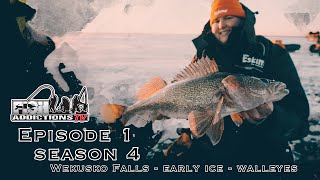 EARLY ICE WALLEYES  S4 Ep 1 Wekusko Falls MB [upl. by Jaymie]