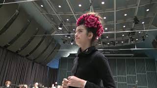 Angelina Jordan corrects the orchestra on the rehearsal Speak softly love [upl. by Ralyt]