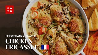 Chicken Fricassee  Classic French Chicken Recipe  Food On The Block [upl. by Ahsema]