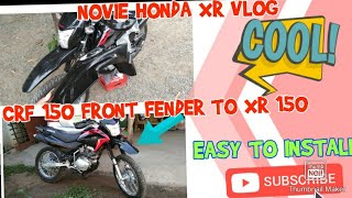 honda Xr 150l front fender modification crf front fender do it yourself modification [upl. by Holly]