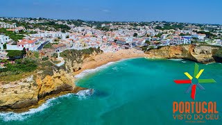 Carvoeiro beach  Algar seco aerial  Lagoa  Algarve  4K Ultra HD [upl. by Gerhardine]