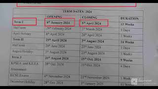 2024 Academic calendarTerm 1term 3 Term dates [upl. by Arette]