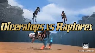 Diceratops vs Raptorex with health bars 500 subs special [upl. by Gemina]