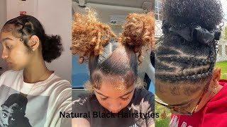 Slick Natural Hairstyles For ShortMedium Length Hair🫶🏾  April 2024 [upl. by Ardnuyek]