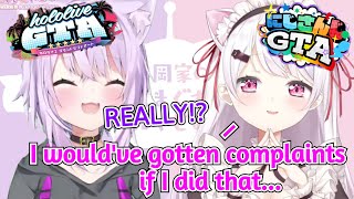 Okayu and Shiina Discuss the Differences Between HoloGTA and Nijisanji GTA Events Hololive [upl. by Ninnahc248]