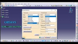 CATIA V5 POCKET COMMAND  TAMIL [upl. by Emiatej656]