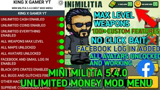 Mini Militia 540 Unlimited money MOD apkAll avatars unlockedMax level weaponkingxgameryt4596 [upl. by Ekram]