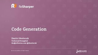 Code Generation with ReSharper [upl. by Obaza]