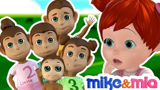 5 Little Monkeys Jumping on the Bed  Nursery Rhyme amp Monkey Song  Kids Songs By Mike amp Mia [upl. by Vladimar156]