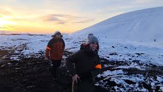 Lava in Geldingadalur near Grindavik is still warm 3 years since it erupted 271223 [upl. by Lehplar]