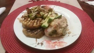 J Cooks  Jalapeno And Cheese Stuffed Pork Chops With Grilled Eggplant [upl. by Pedrotti]