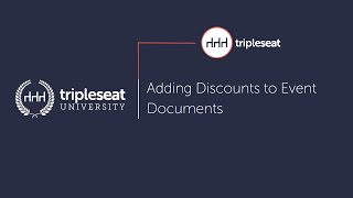 Adding Discounts to Event Documents Level 2  TSU [upl. by Wein]