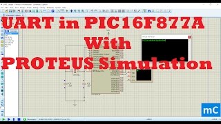 UART in PIC16F877A pic microcontroller with Proteus simulation [upl. by Mather751]