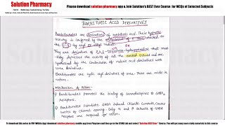 Class 49 Barbiturate Derivative  Medicinal Chemistry 01  Derivative of Barbiturate [upl. by Averi]