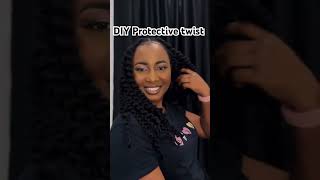 How toDIY protective twist using Brazilian wool hairstyle braid 4chair diyhairstyles boxbraids [upl. by Eittap]