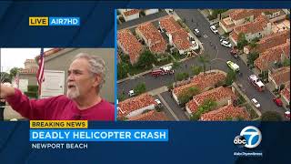 Witness recounts moments after helicopter crash into Newport Beach house  ABC7 [upl. by Toiboid]