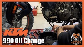 KTM 990 ADV Oil Change  Back in the Garage [upl. by Rammaj120]