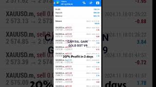 Capital Gain gold bot v9 20Profit in 2 trading days goldtrading forexrobottrading [upl. by Aihtiekal]