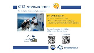 MLML Seminar Dr Lydia Baker Marine bacterial symbiotes [upl. by Argela557]