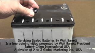 Drilling Sealed Batteries to Add Battery Chem™ Sulfation Remover [upl. by Ennovad]