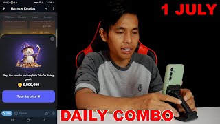 Hamster Kombat Daily Combo Card Today 5M Coins 1 July 2024 [upl. by Artenak]