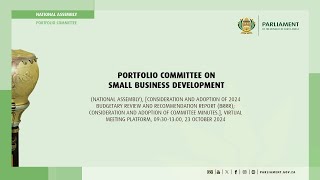 Portfolio Committee on Small Business Development 23 October 2024 [upl. by Maye]