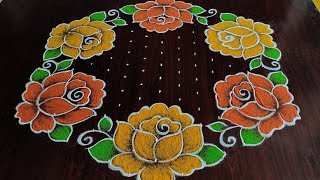 Sankranthi chukkala muggulu only 158 dots Easy Birds Kolam [upl. by Enitselec]