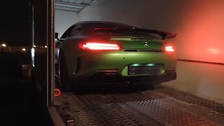 Exclusive New Mercedes AMG GT Roadster and GTR leaves Munich dealership  Start Up Revs  Driving [upl. by Hashum888]