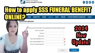 How to apply SSS FUNERAL BENEFIT ONLINE 2024 update [upl. by Amelina]