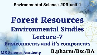 Environmental Scienceunit1lect7Forest Resources206BPharmBScBA [upl. by Barb]