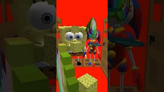 Door Leads To Pedro Pedro raccoon 🦝 VS Pomni 🤡 and SpongeBob 🧽 shorts minecraft [upl. by Atineg]